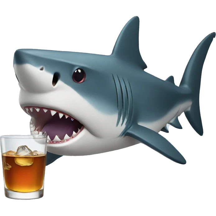 Shark with whiskey  emoji
