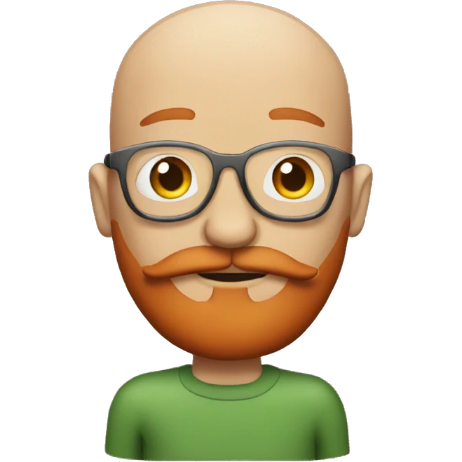 Emoji weed smoker with bald head and red beard no glasses emoji