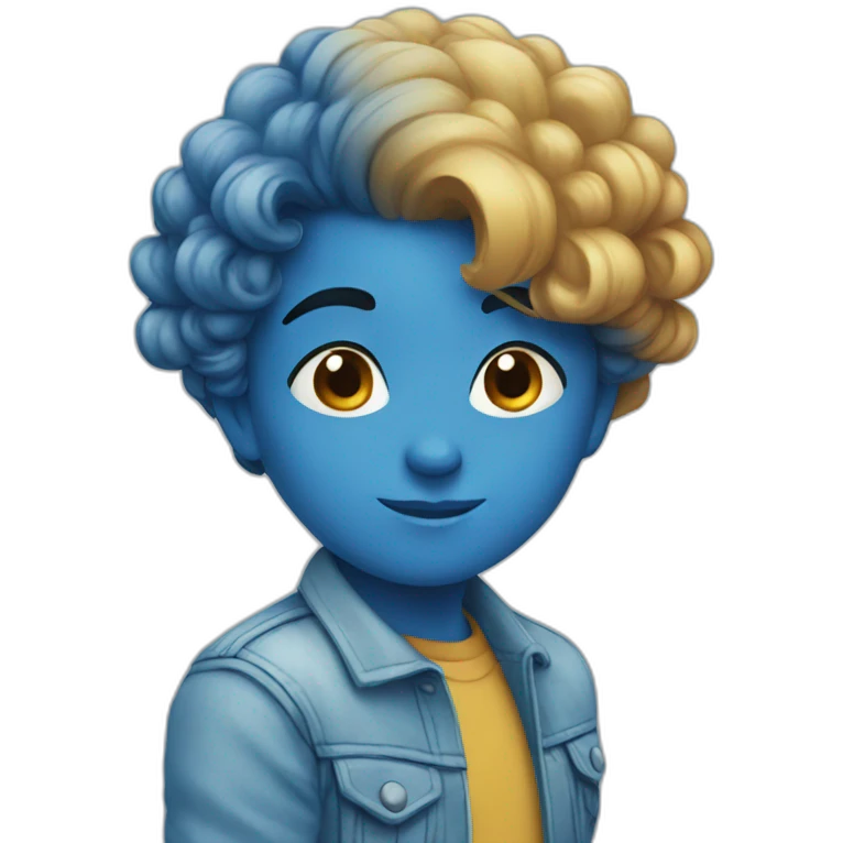 love blue and wait emoji