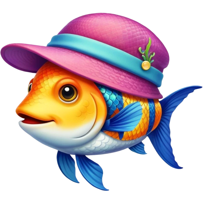 Fish with hat  emoji