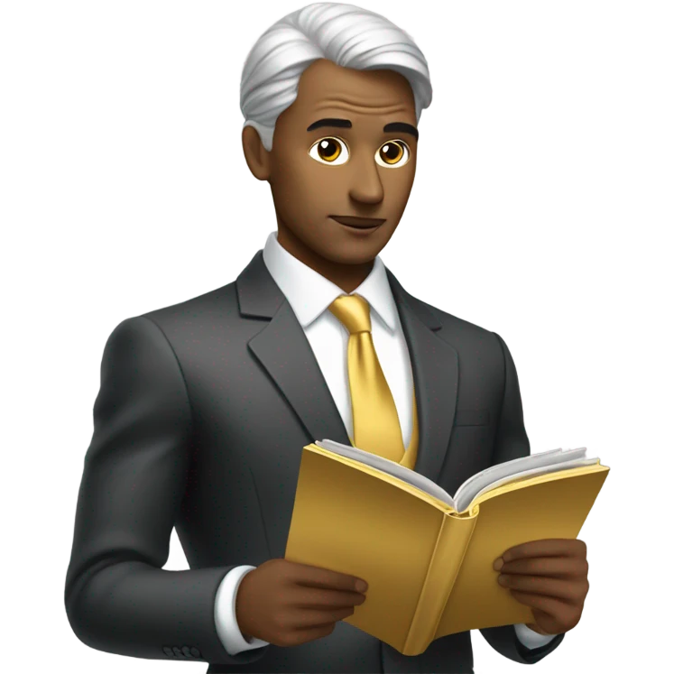 Billionaire reading gold magazine emoji