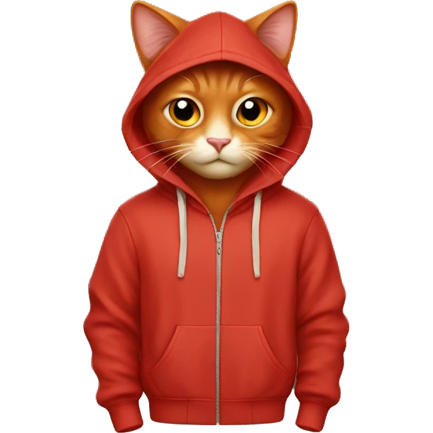 Red cat in hoodie emoji