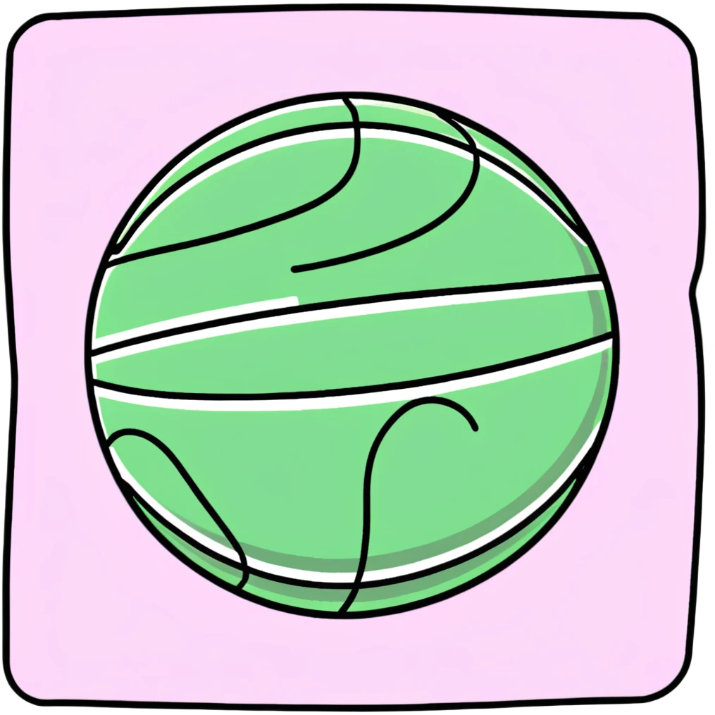 Spalding basketball with NBA logo, white color with pastel pink and green swirls pattern emoji