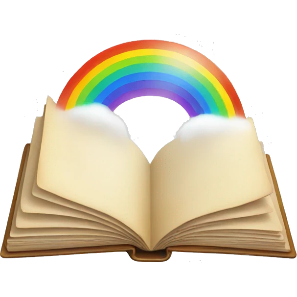 Open book with rainbow emoji