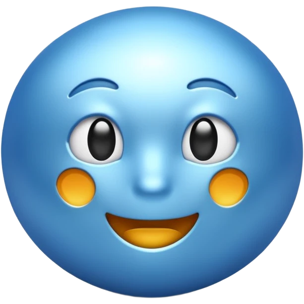 A blue 3D K emoji