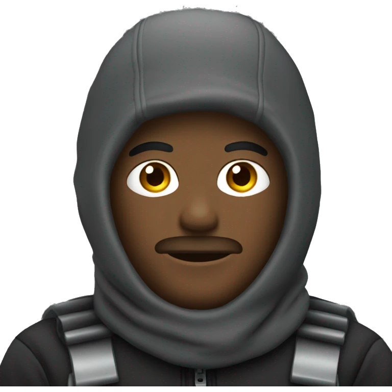 Balaclava man driving car emoji