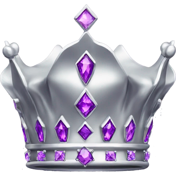 Silver Crown with purple diamonds emoji