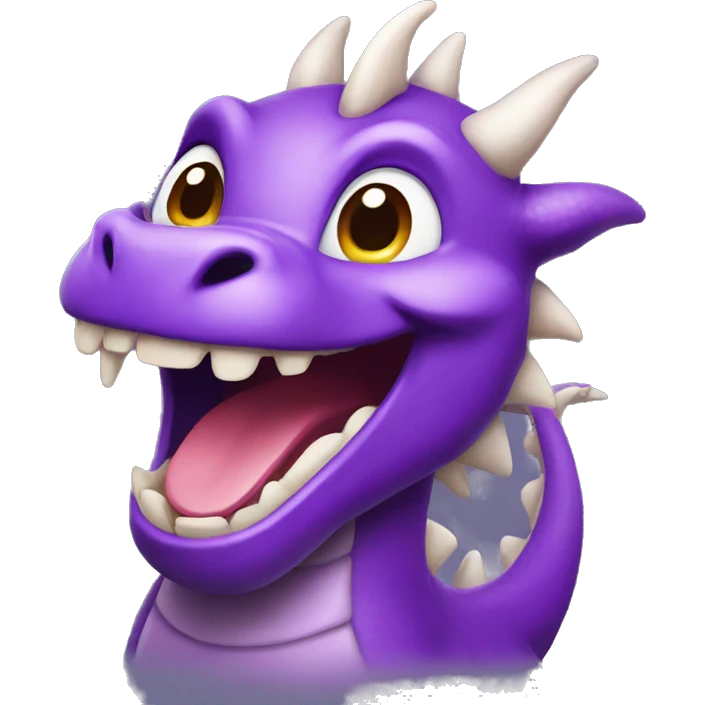 cute purple dragon laughing  emoji