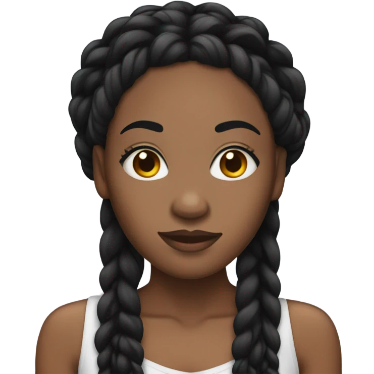 black woman with black braids and lashes emoji