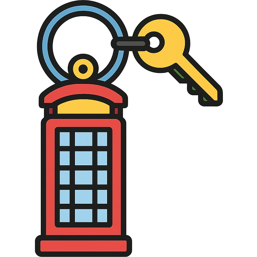 London red phone box keyring icon with color outline emoji