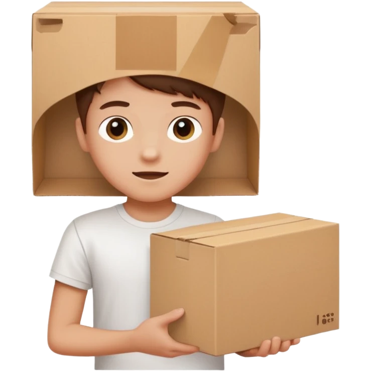 box carrier kid white tshirt emoji