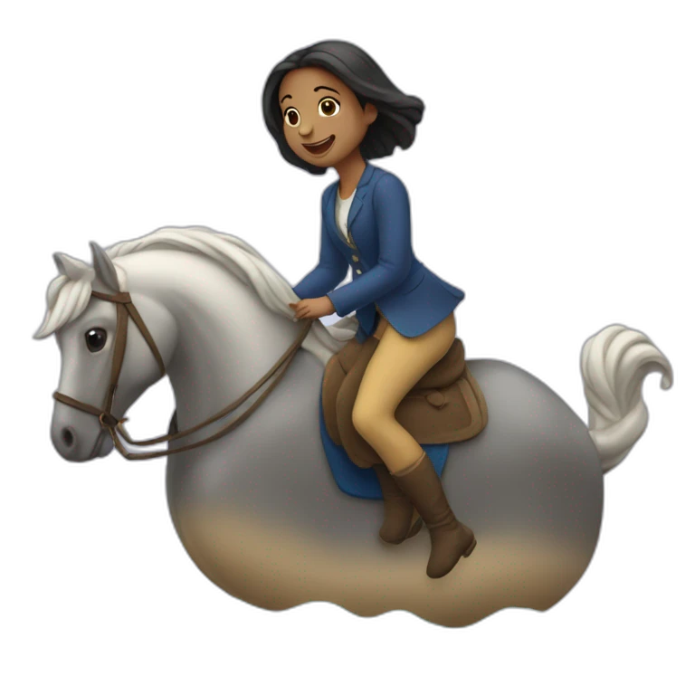 Une femme sur un dauphin emoji