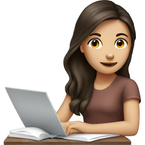 Brunette girl that are studying  emoji