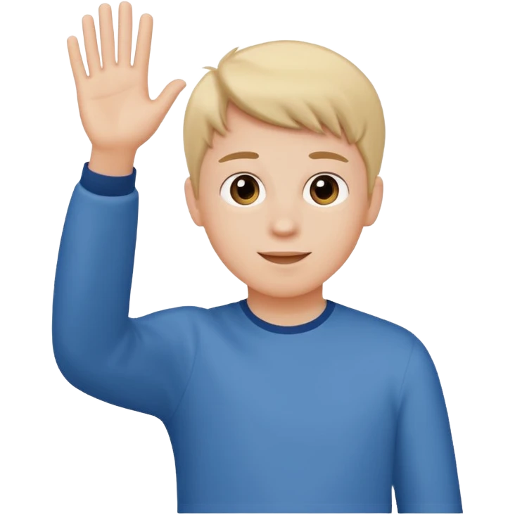 teen boy from behind waving to his parents emoji