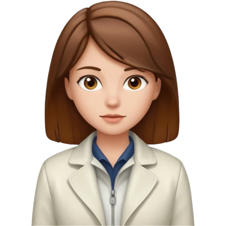 girl whit hair brown and whit jacket f1 emoji