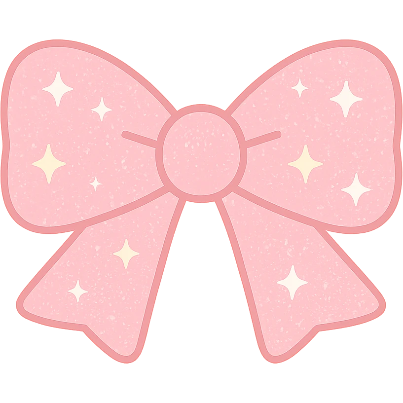 a glitter bow with shimmering texture, elegant and festive emoji