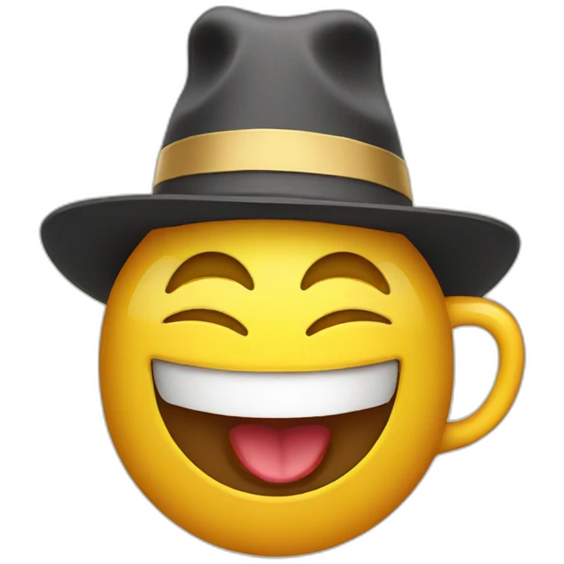 laughing face with beer hat emoji