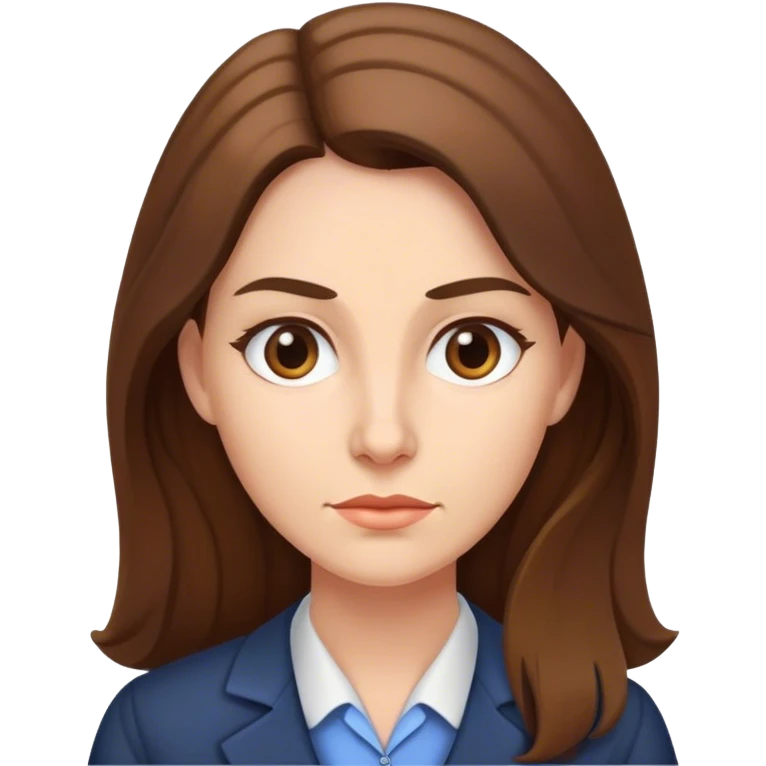 Strict female teacher with Long Brown hair emoji