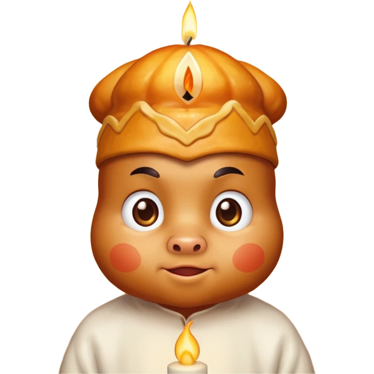 Orange chicken with a candle on his head  emoji