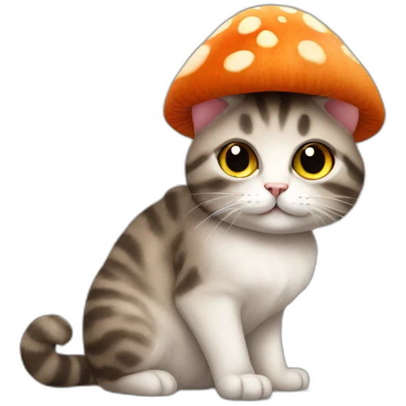 Cat with mushroom hat emoji