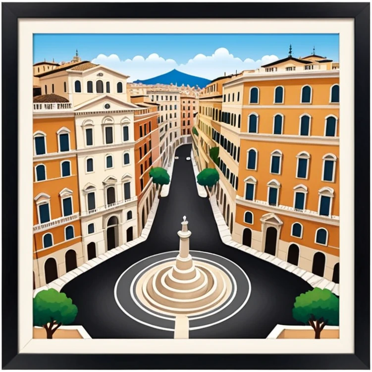 piazza di spagna view from up above
no square style no frame png style 
no squared only building 4k  emoji