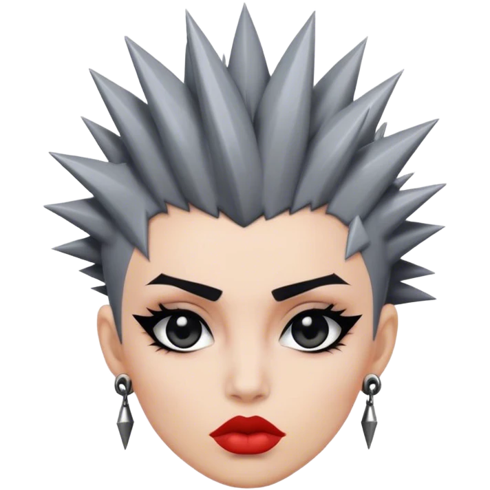 Woman with gray Mohawk  emoji
