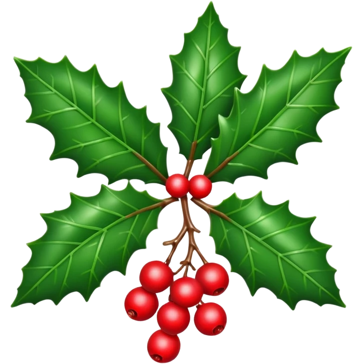 Christmas holly with three leaf emoji