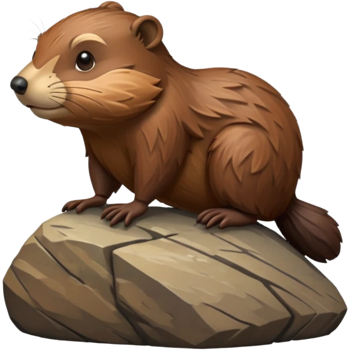 beaver on rock emoji