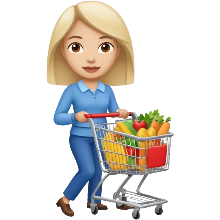 lady with shopping cart emoji