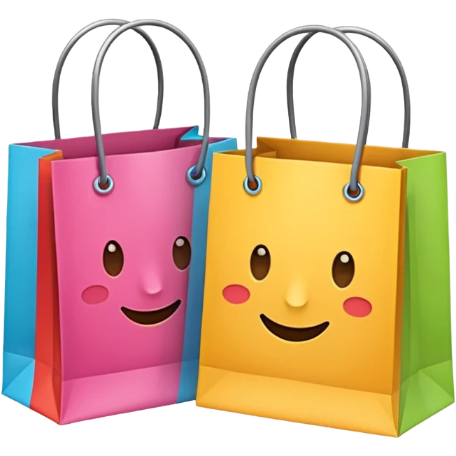 2 beautiful shopping bag emoji
