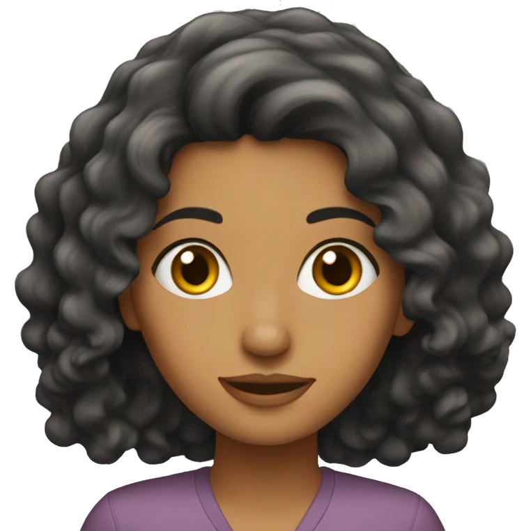 Arab girl with wavy hair emoji