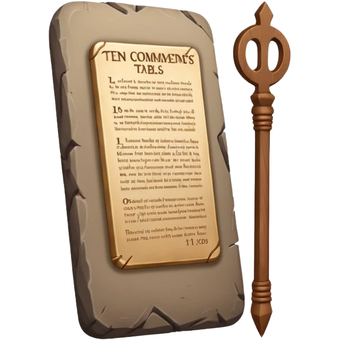Ten commandments tablets and staff emoji