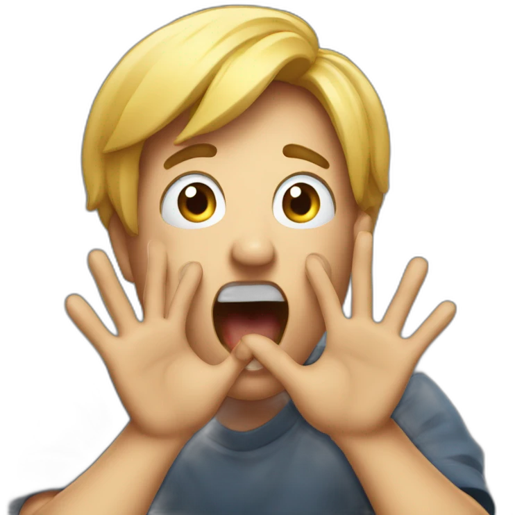 I'm shocked, scream with hands near the vous emoji