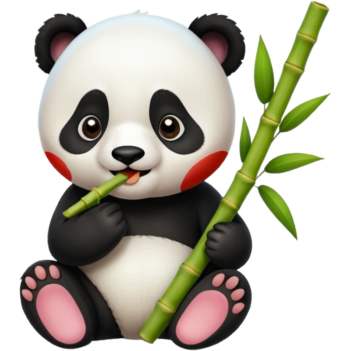 baby panda eating bamboo emoji