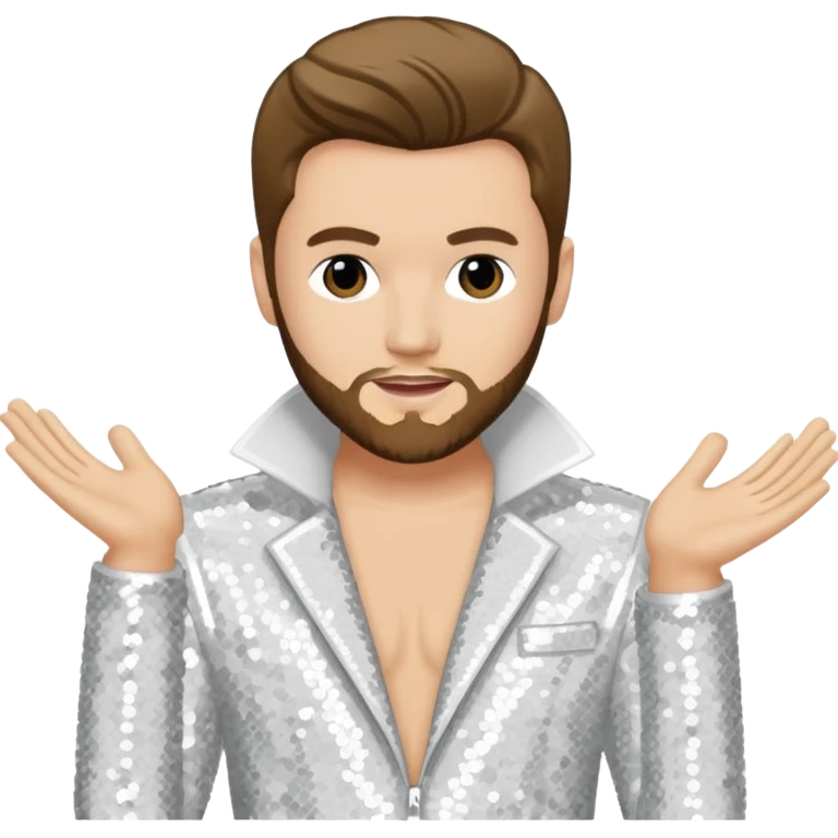 Blake Lewis, Pop Singer (b.1981) with white sequin outfit emoji