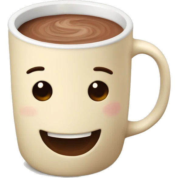 hot chocolate in a cream colored mug emoji