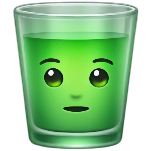 small shotglass with green contents emoji