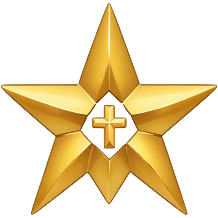 A seven pointed star with a cross inside emoji