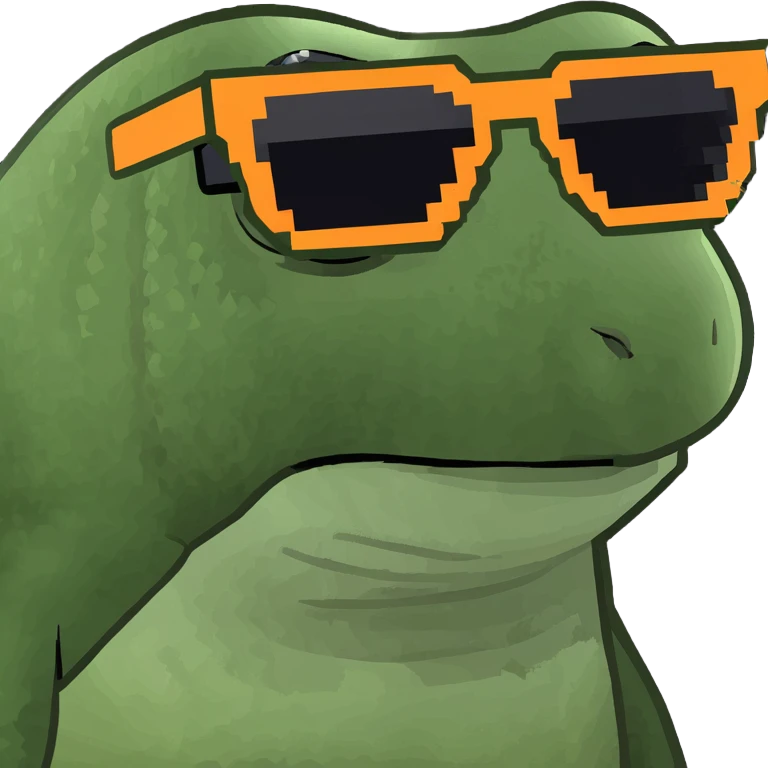 bufo with tortoise triangle 8 bit sunglasses emoji