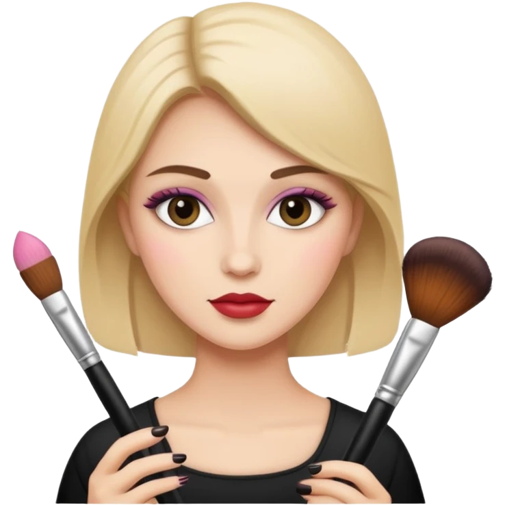 Holding make up brushes emoji