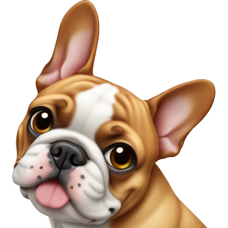 French bulldog with ginger breas emoji