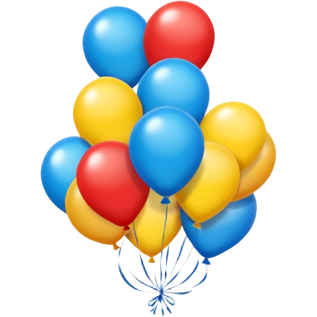 balloons in bright colors, floating and festive emoji