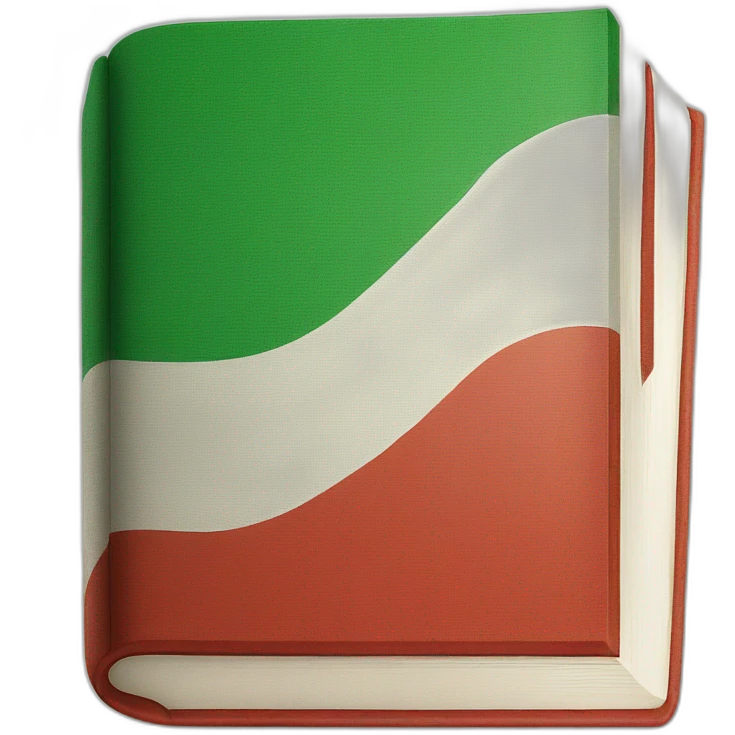 italian book in italian flag colours emoji