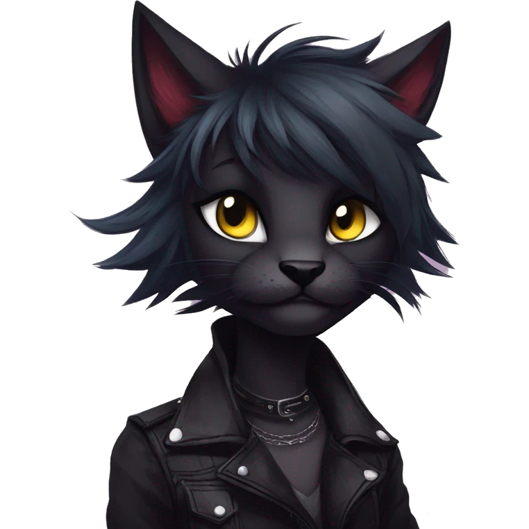 Edgy sharp anthro punk black cat furry by Falvie, LiLaiRa, griffsnuff, AngieWolf emoji
