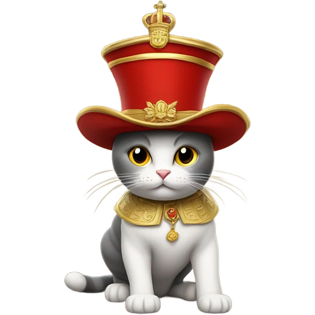 Cat wearing beefeater London hat emoji