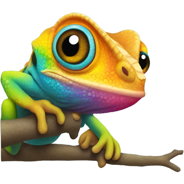 Chameleon cute emoji