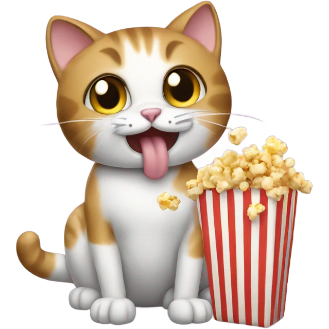 Cat eating popcorn emoji