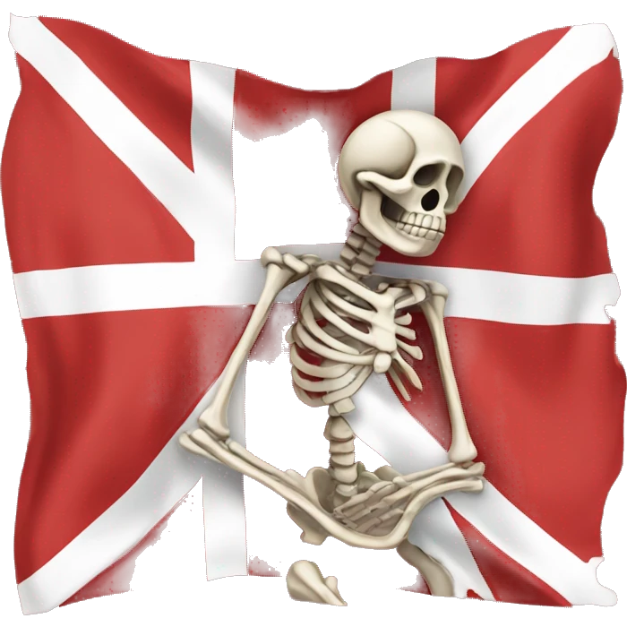 skeleton infont of danish flag emoji