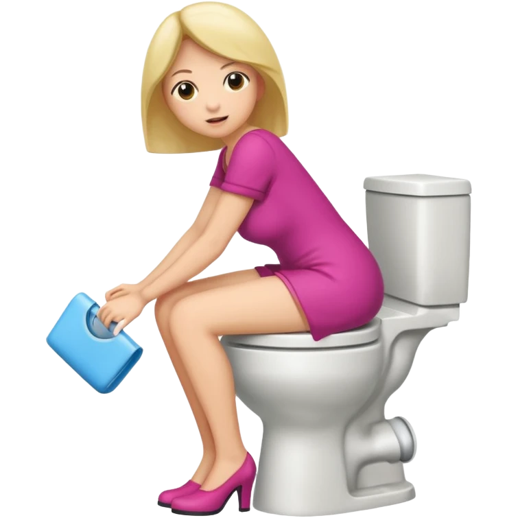 Women sitting on toilet with butt open emoji