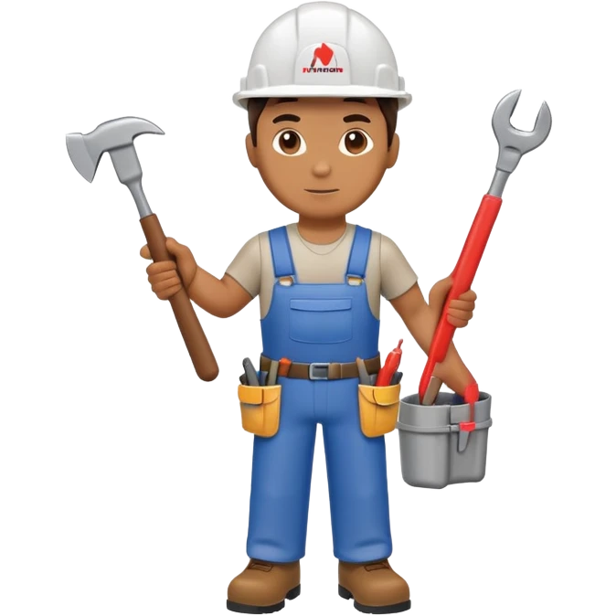 HVAC technician with tools action figure emoji